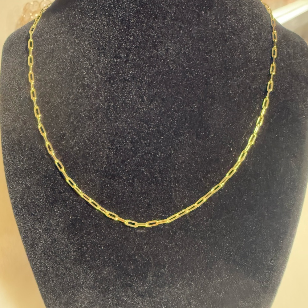 Elegant 18k Gold Filled Small Paperclip Chain Necklace